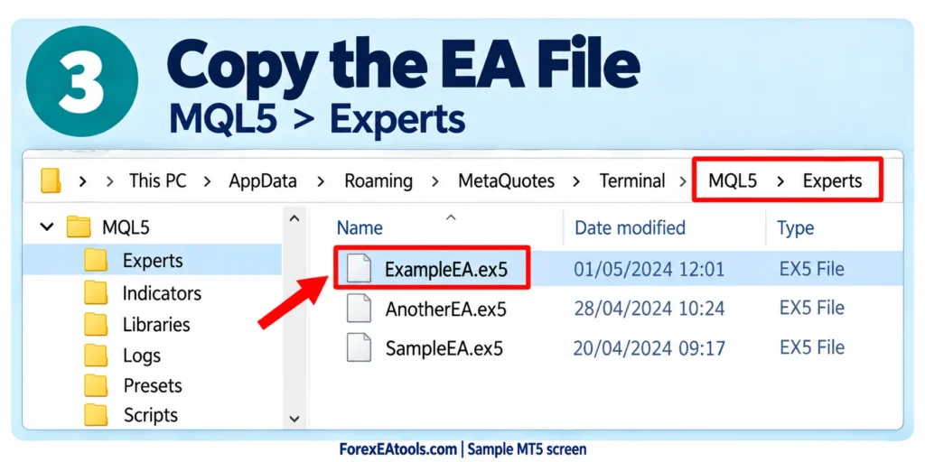 Copy the ea file