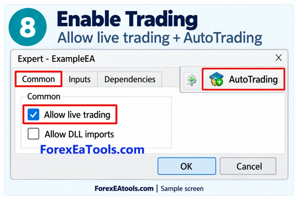 MT4 Step 8_ Enable Trading
