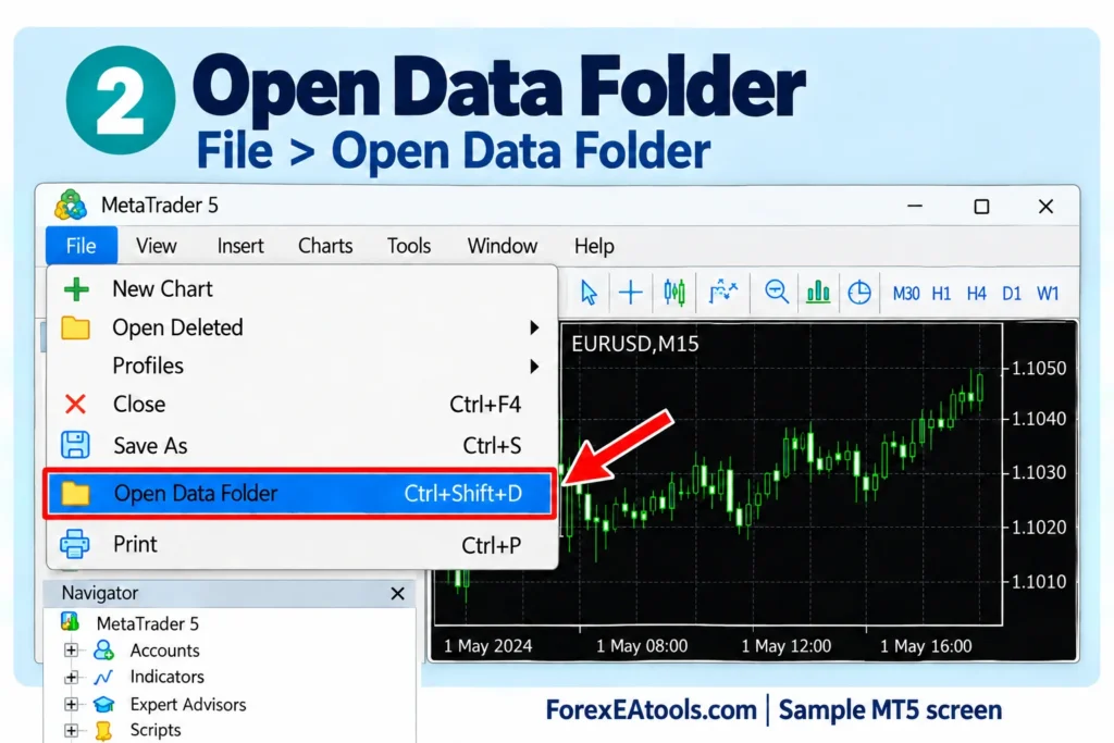 Open data folder