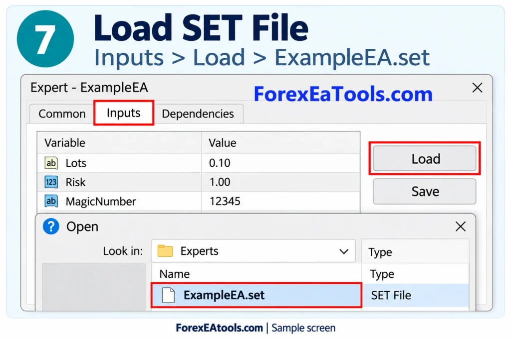 Load ExampleEA.set